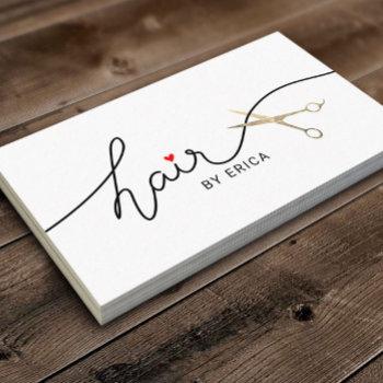 hair stylist minimalist typography beauty salon mini business card