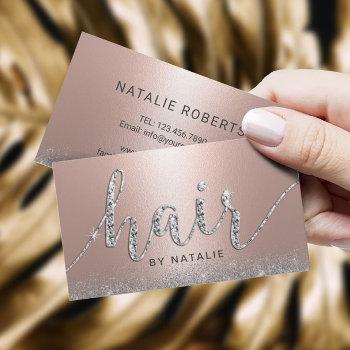 hair stylist rose gold luxury beauty salon business card