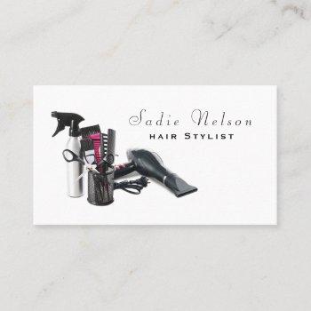 hair stylist salon tools beauty business card