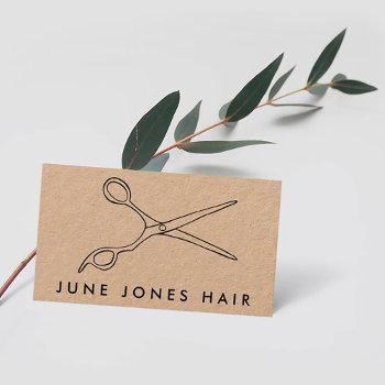 hair stylist scissors chic drawing barber custom business card