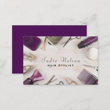 hairdresser stylist salon beauty tools business card