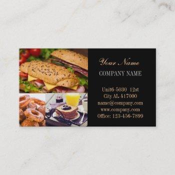 hamburger sandwich private chef catering business card