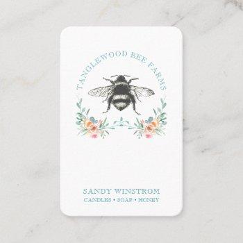 hand drawn honey bee apiary honey products square  business card
