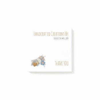 handcrafted creations yarn sewing craft thank you post-it notes