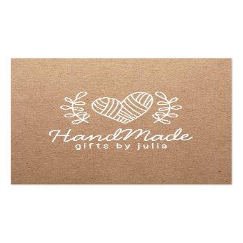 Small Handmade Crafts Modern Brown Kraft Paper Rustic Calling Card Front View