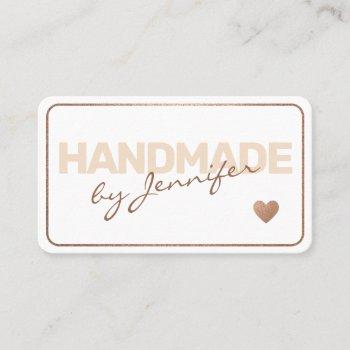handmade elegant simple rose gold style heart glam business card