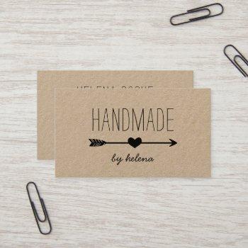 handmade heart | rustic kraft business card