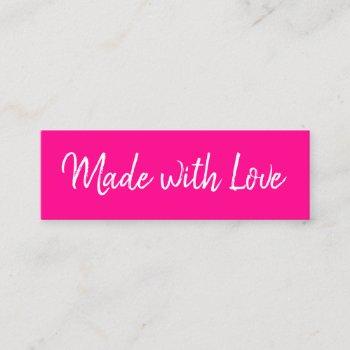 handmade minimalist modern black pink trendy mini business card