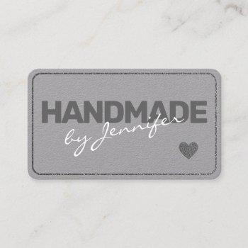 handmade minimalist plain gray simple style heart business card