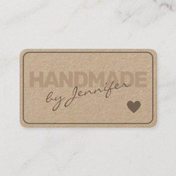 handmade rustic natural paper simple style heart business card
