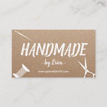 handmade sewing crafts rustic kraft business card