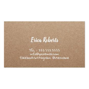 Small Handmade Sewing Crafts Rustic Kraft Business Card Back View