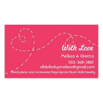 Small Handmade With Love Business Card Front View