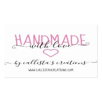 Small Handmade With Love Etsy Home Crafter Art Fair Square Business Card Front View
