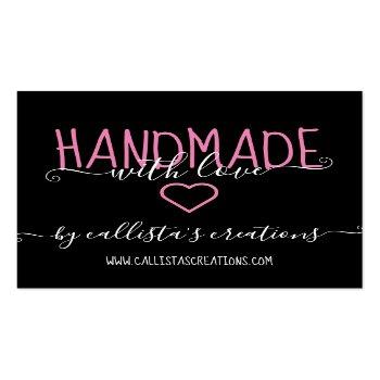 Small Handmade With Love Etsy Home Crafter Art Fair Square Business Card Front View