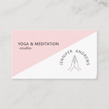 hands pink white business card