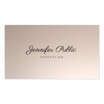 Small Handwritten Script Cosmetologist Beauty Hair Salon Business Card Front View