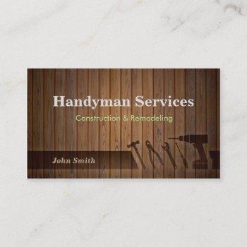 handyman construction remodeling business cards
