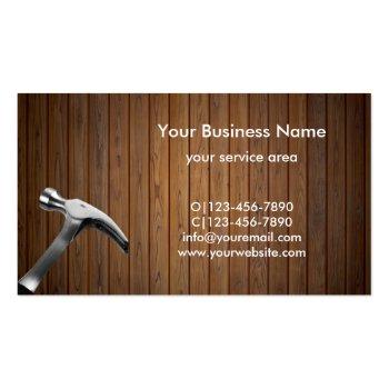 Small Handyman Construction Remodeling Business Cards Back View