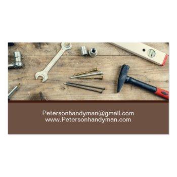 Small Handyman Home Maintenance Tools Business Card Back View
