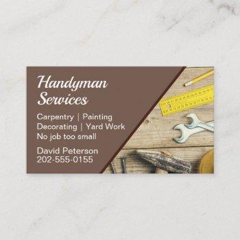 handyman home maintenance tools business card