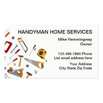 Small Handyman Professional Design Business Card Front View