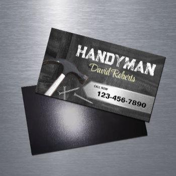 handyman professional repair & maintenance service business card magnet