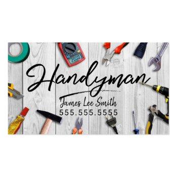 Small Handyman Services Business Card Front View