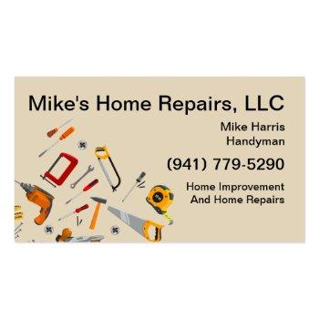 Small Handyman Services Tools Design Business Card Back View