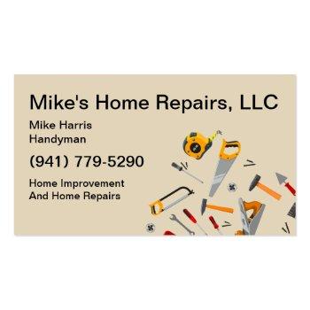 Small Handyman Services Tools Design Business Card Front View