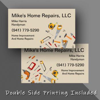 handyman services tools two side business card