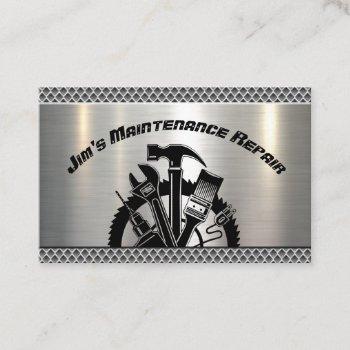 handyman steel plate maintenance repair service business card