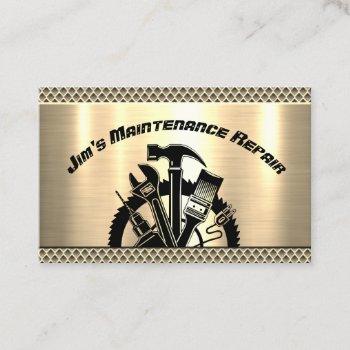 handyman steel plate maintenance repair service business card