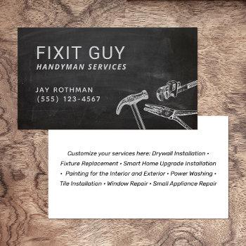 handyman tools, home improvement rustic business c business card