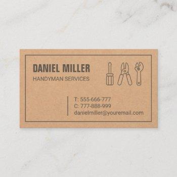 handyman tools texture business card
