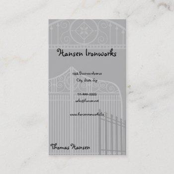 Small Hansen Ironworks Business Card Front View