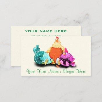 happy chickens farm your funny business card