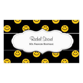 Small Happy Face Pattern Business Cards Front View
