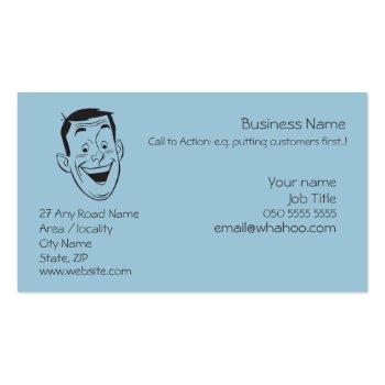 Small Happy Man Face Generic Name Card Front View