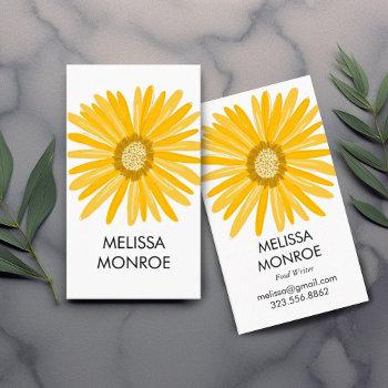 happy yellow daisy illustrated business card