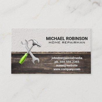 hardware building carpentry tools wood business card