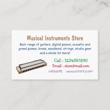 harmonica cartoon illustration business card