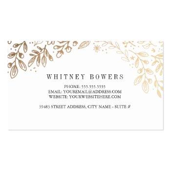 Small Harvest Flowers Business Card Back View