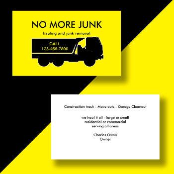 hauling and junk removal business card