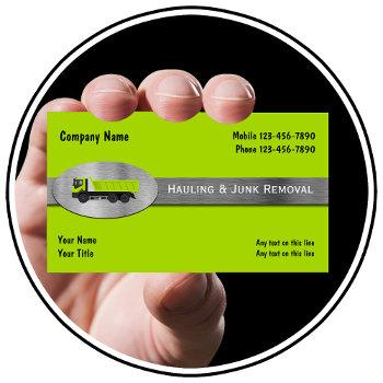 hauling junk removal bold modern business cards