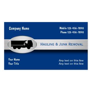 Small Hauling Junk Removal Modern Business Cards Front View