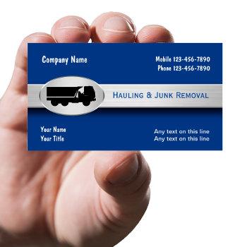hauling junk removal modern business cards