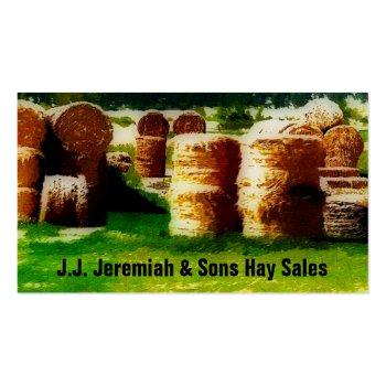 Small Haying Service Or  Hay Sales Business Card Front View