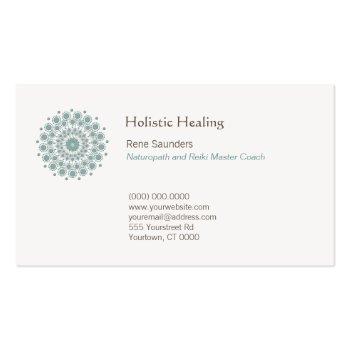 Small Healing Arts And Natural Healing Circle Logo Business Card Front View