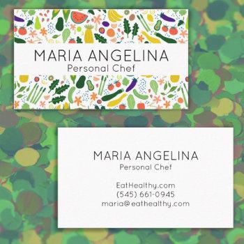 healthy personal chef nutritionist modern veggies business card